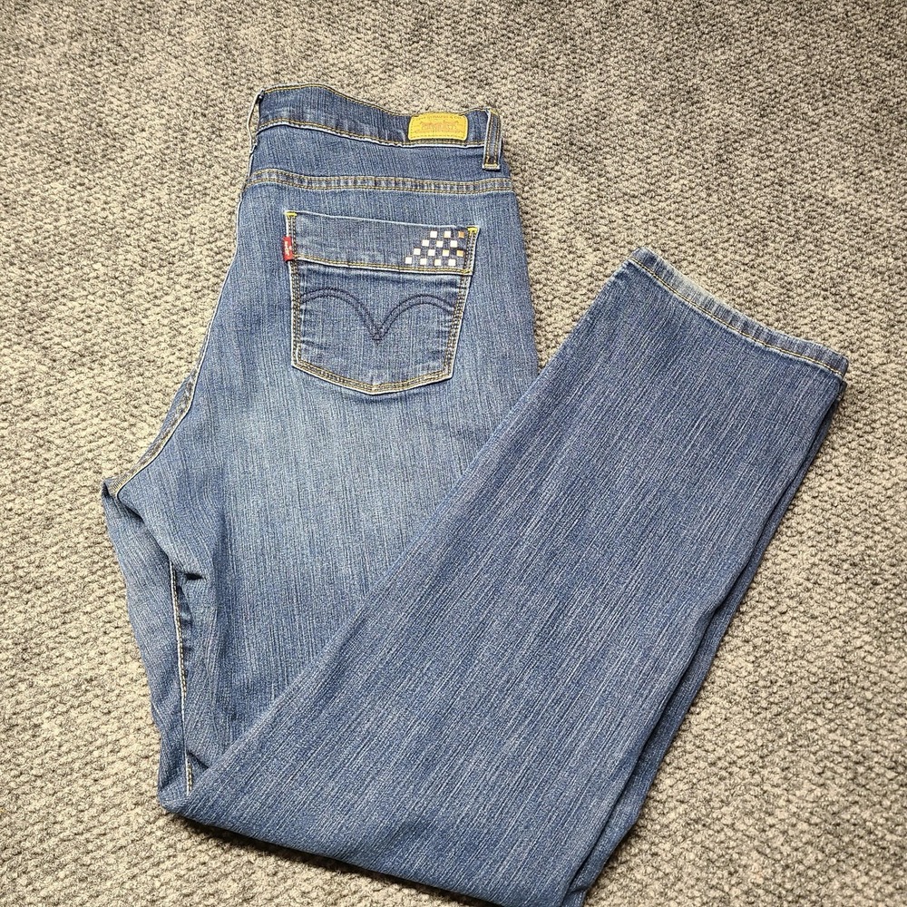 Grunge Levis Studded 512 Perfectly Slimming Womens 12m‎ Straight Leg Denim Blue
